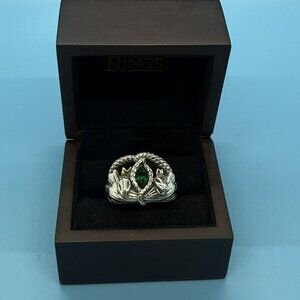 Noble Collection - Lord of The Rings - Aragorn's Ring of Barahir 923 Silver Sz 9